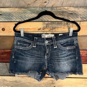 BKE Sabrina Darkwash Denim Shorts Size 28